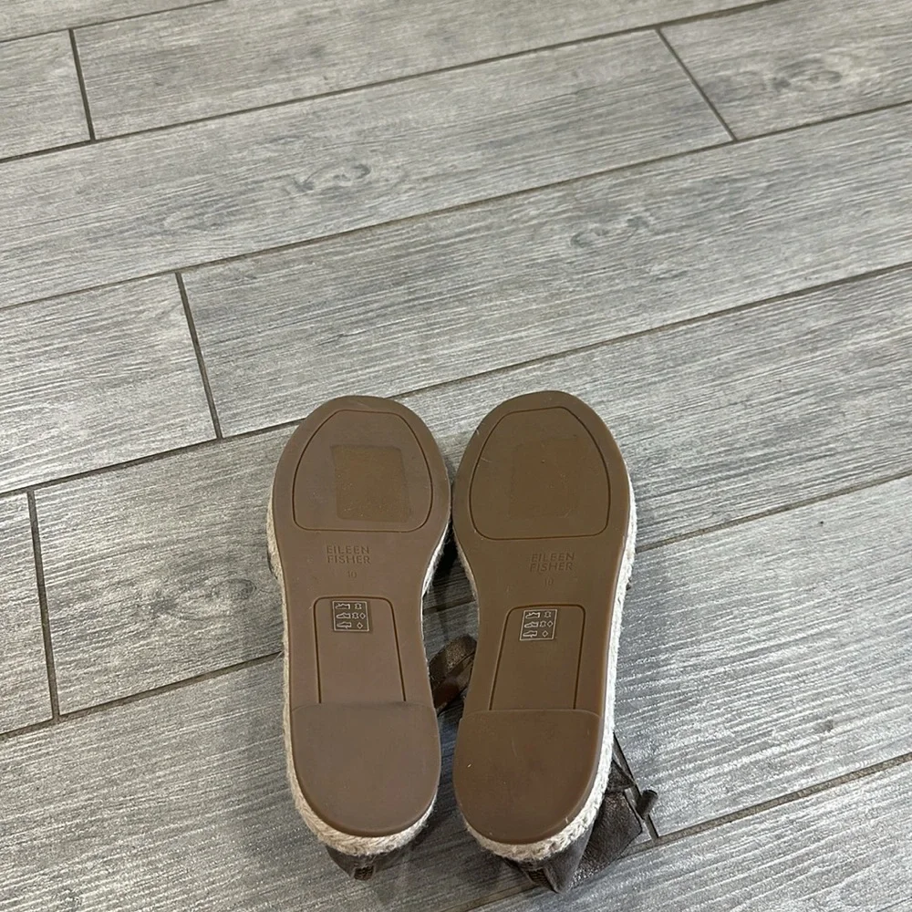 Eileen Fisher Lala Women’s Bronze Metallic Espadrille Sandals New!